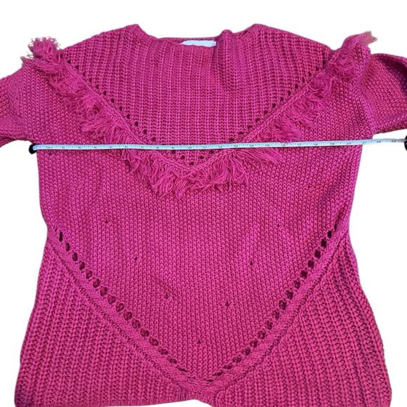 Newbury Kustom Pink Fringed Women's Sweater v - Picture 4 of 7